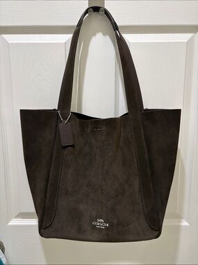 COACH Brown Suede Tote with Leather Straps